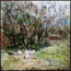 Апрельский пейзаж с маленьким стадом гусей.2009. Картон, масло.